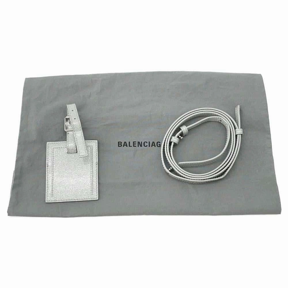 BALENCIAGA Bistro 2WAY Shoulder Bag Silver678028 Patent Leather Size XXS