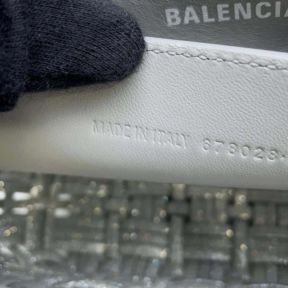 BALENCIAGA Bistro 2WAY Shoulder Bag Silver678028 Patent Leather Size XXS