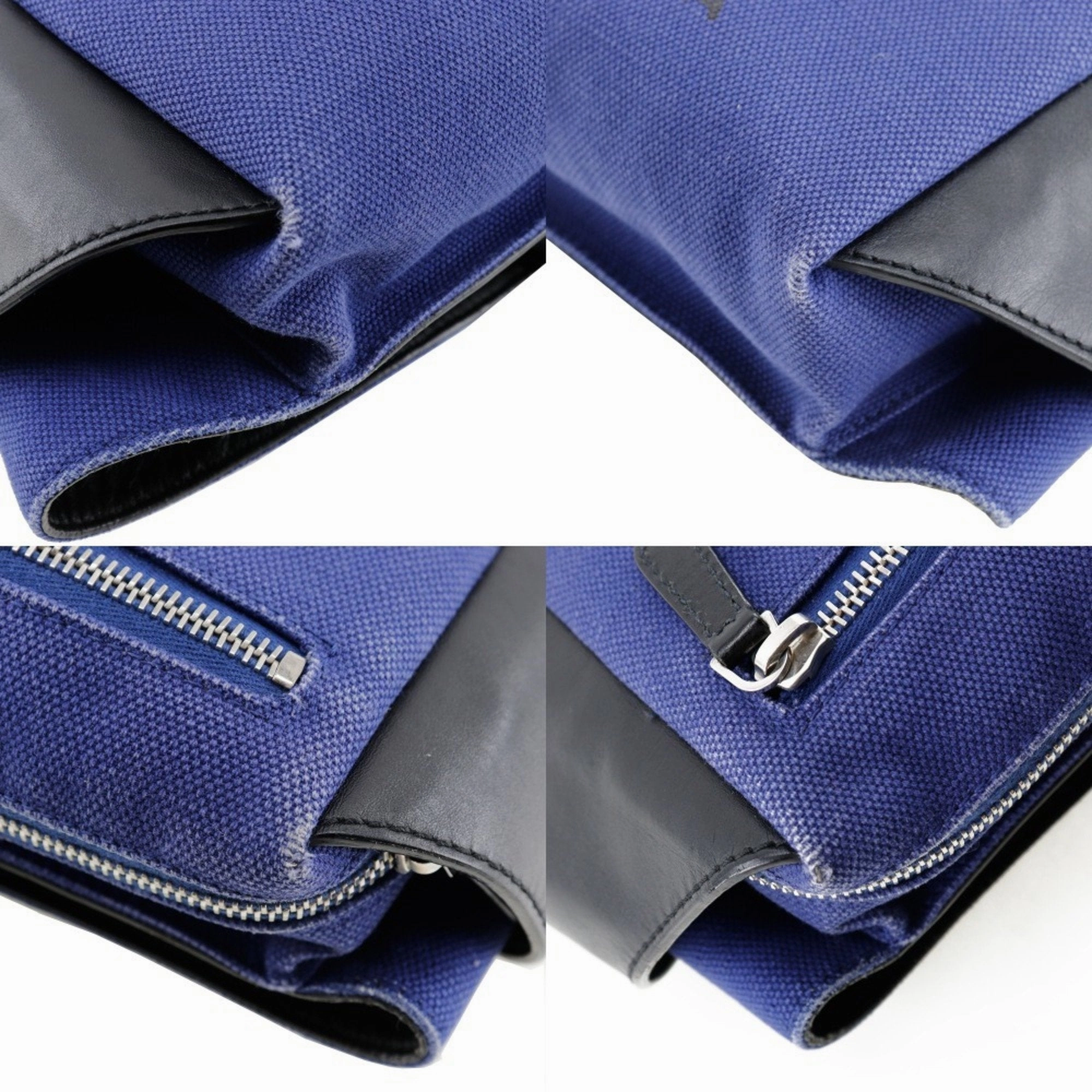 Balenciaga blue Canvas Leather Pouch Sling Bag (Pre-Owned)