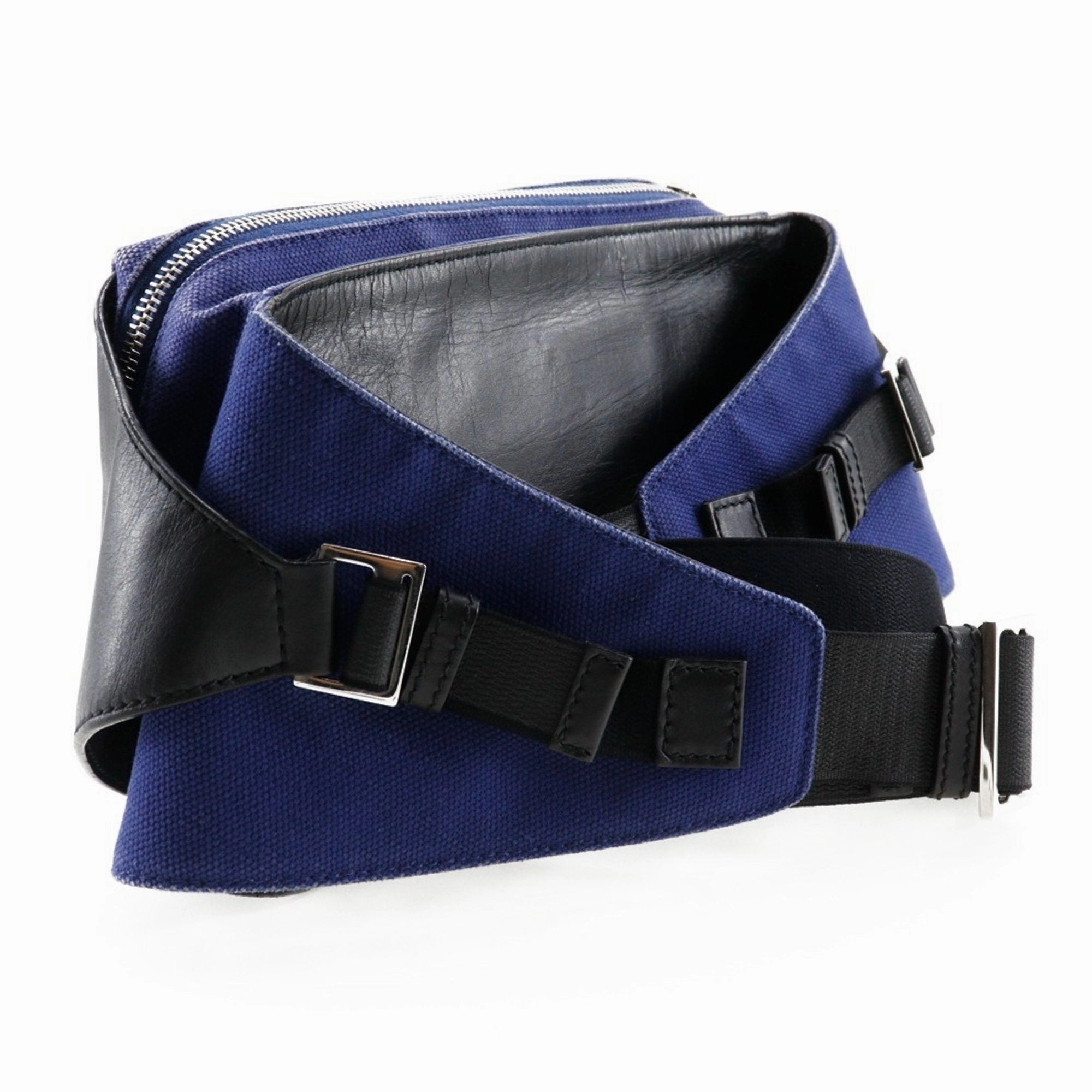 Balenciaga blue Canvas Leather Pouch Sling Bag (Pre-Owned)