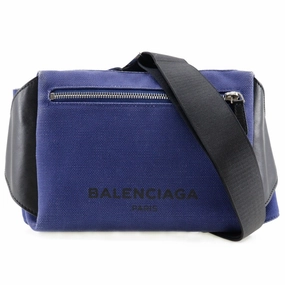 Balenciaga blue Canvas Leather Pouch Sling Bag (Pre-Owned)