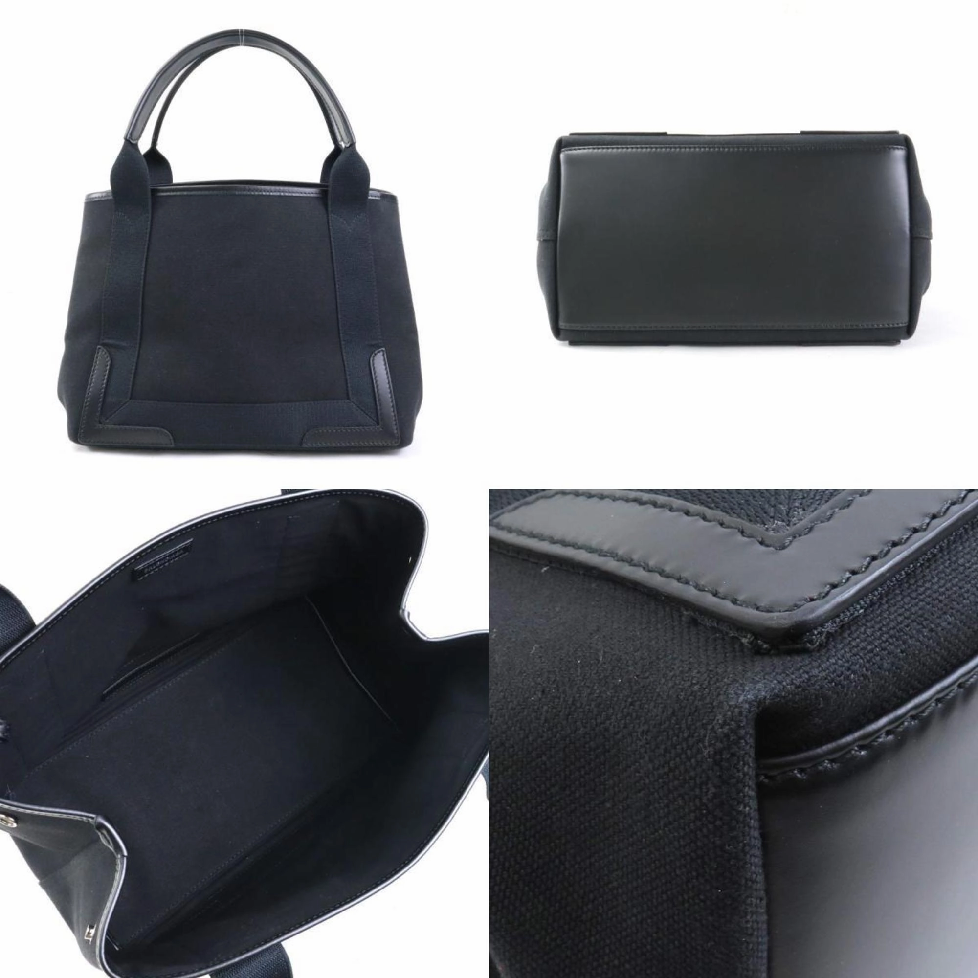 Balenciaga Canvas Leather Handbag Tote Bag (Pre-Owned)