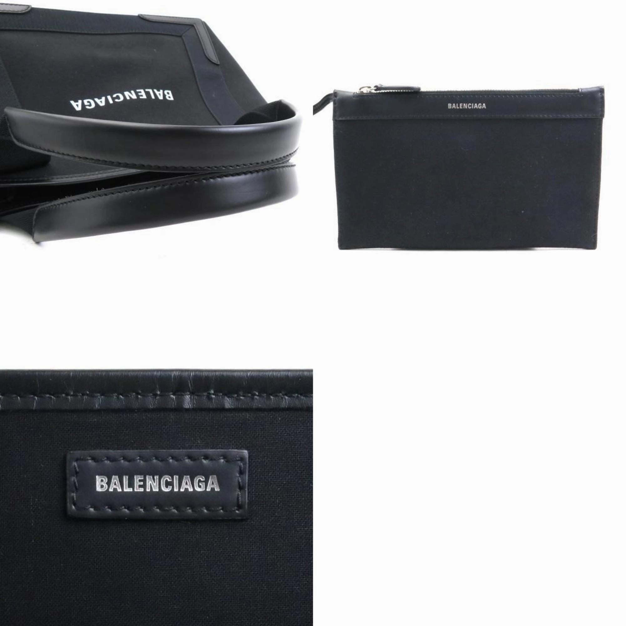 Balenciaga Canvas Leather Handbag Tote Bag (Pre-Owned)