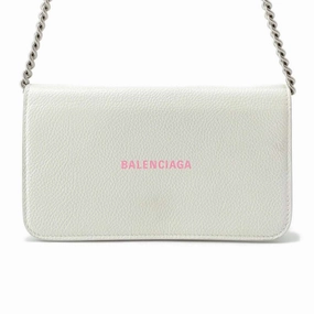 BALENCIAGA Everyday ChainShoulder Bag White593785 Leather