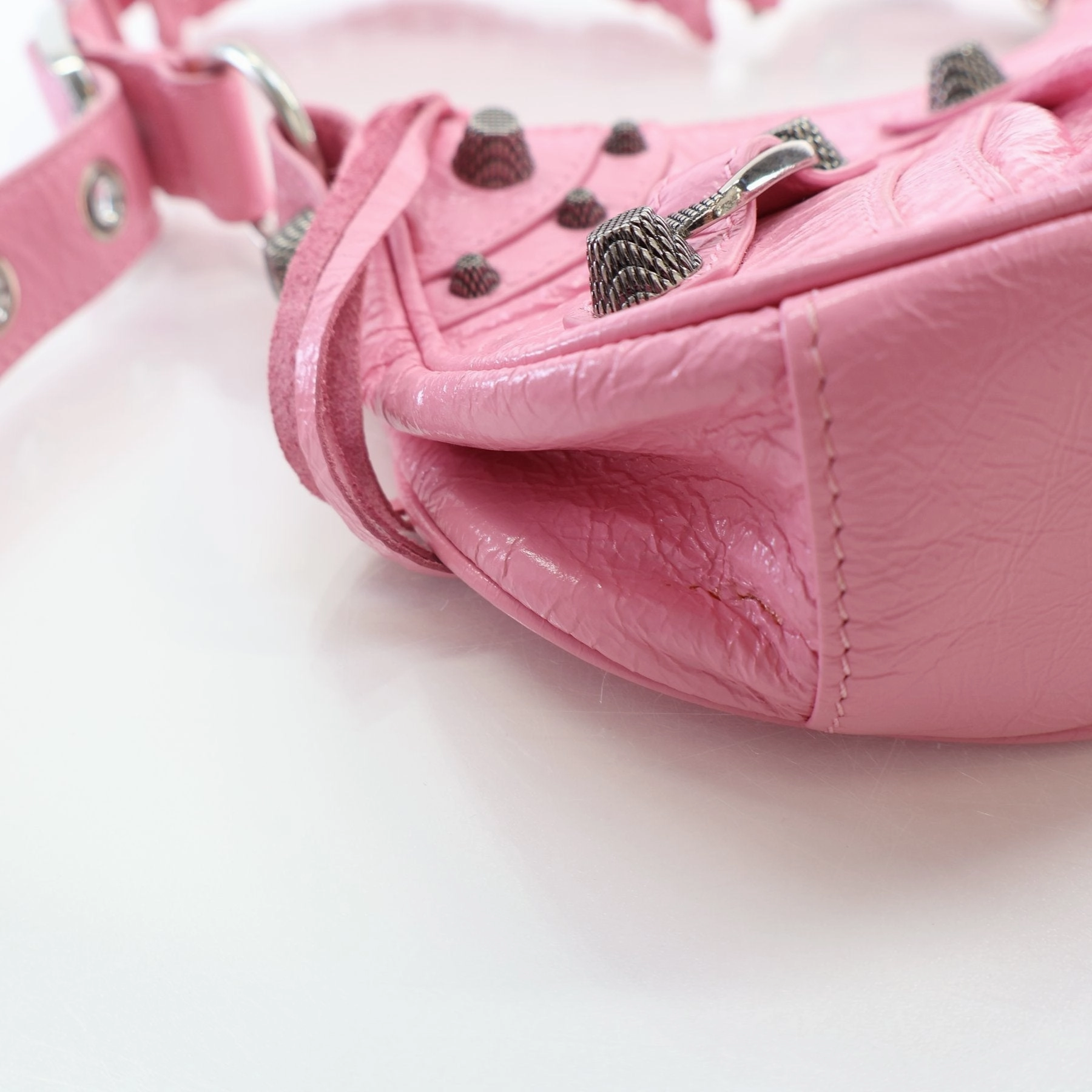 Balenciaga Le Cagole XS Pink Leather Shoulder Bag