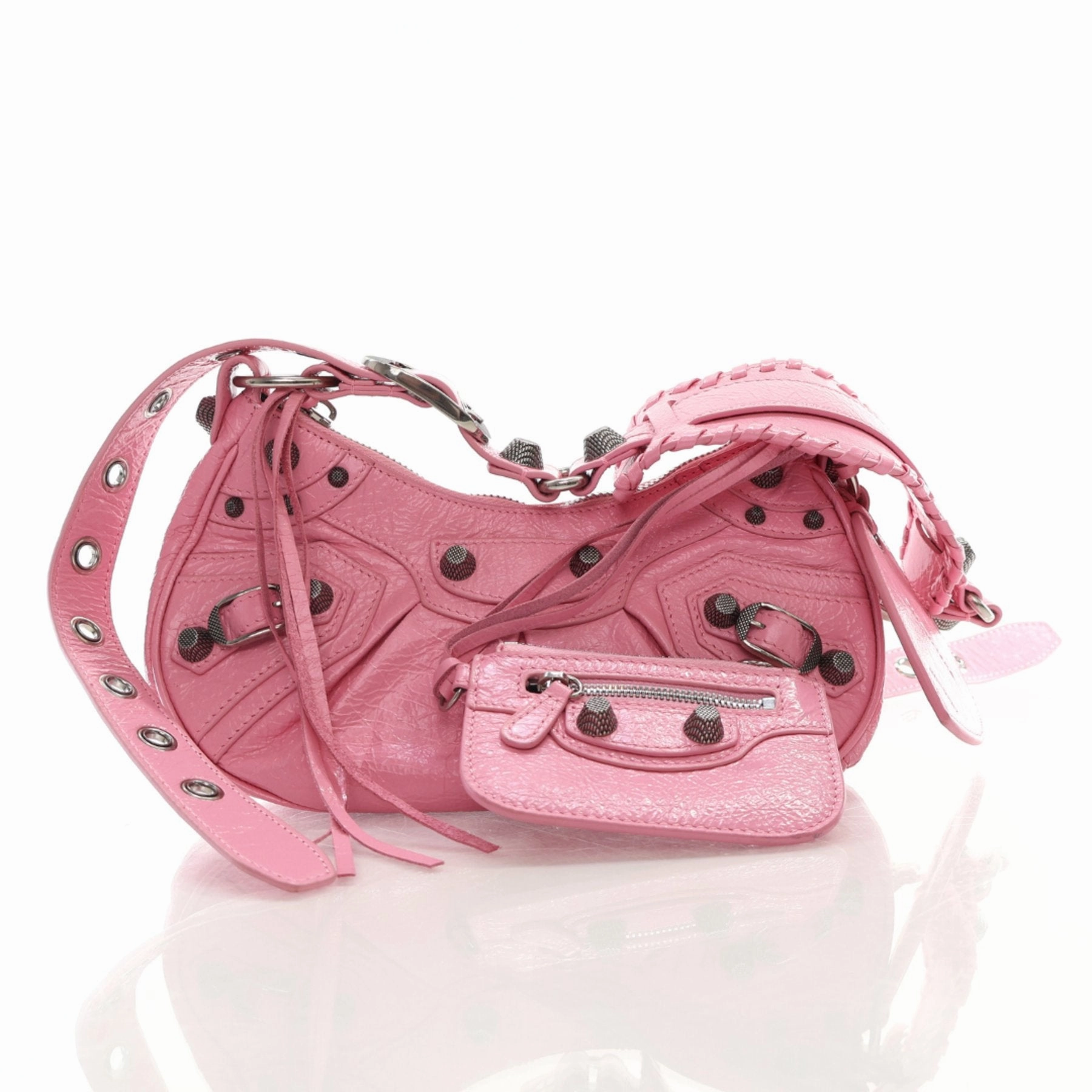 Balenciaga Le Cagole XS Pink Leather Shoulder Bag