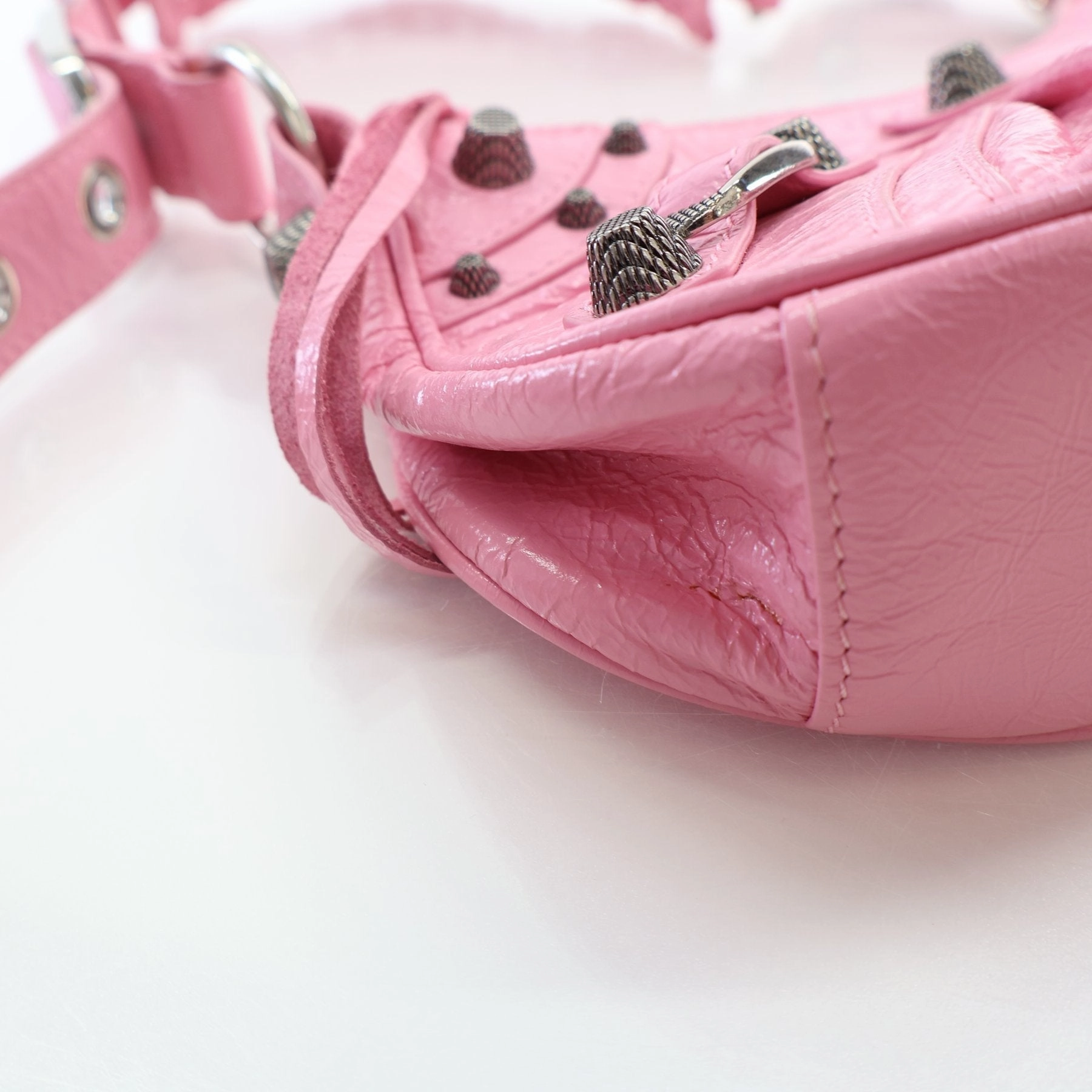 Balenciaga Le Cagole XS Pink Leather Shoulder Bag
