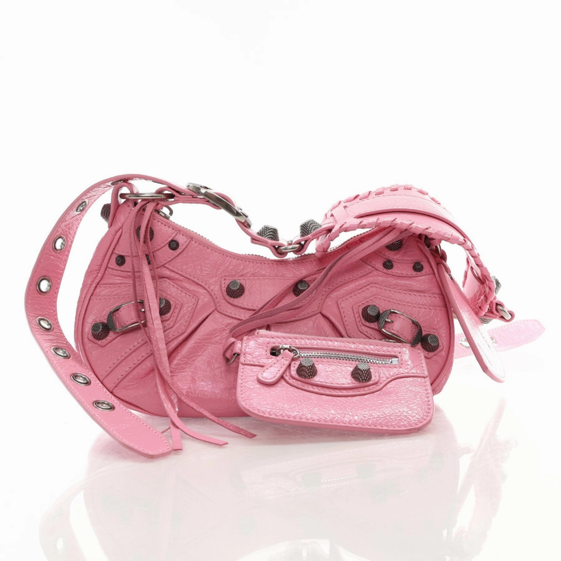 Balenciaga Le Cagole XS Pink Leather Shoulder Bag