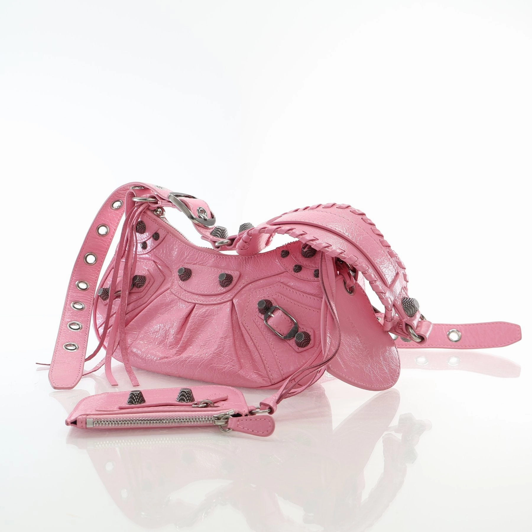 Balenciaga Le Cagole XS Pink Leather Shoulder Bag
