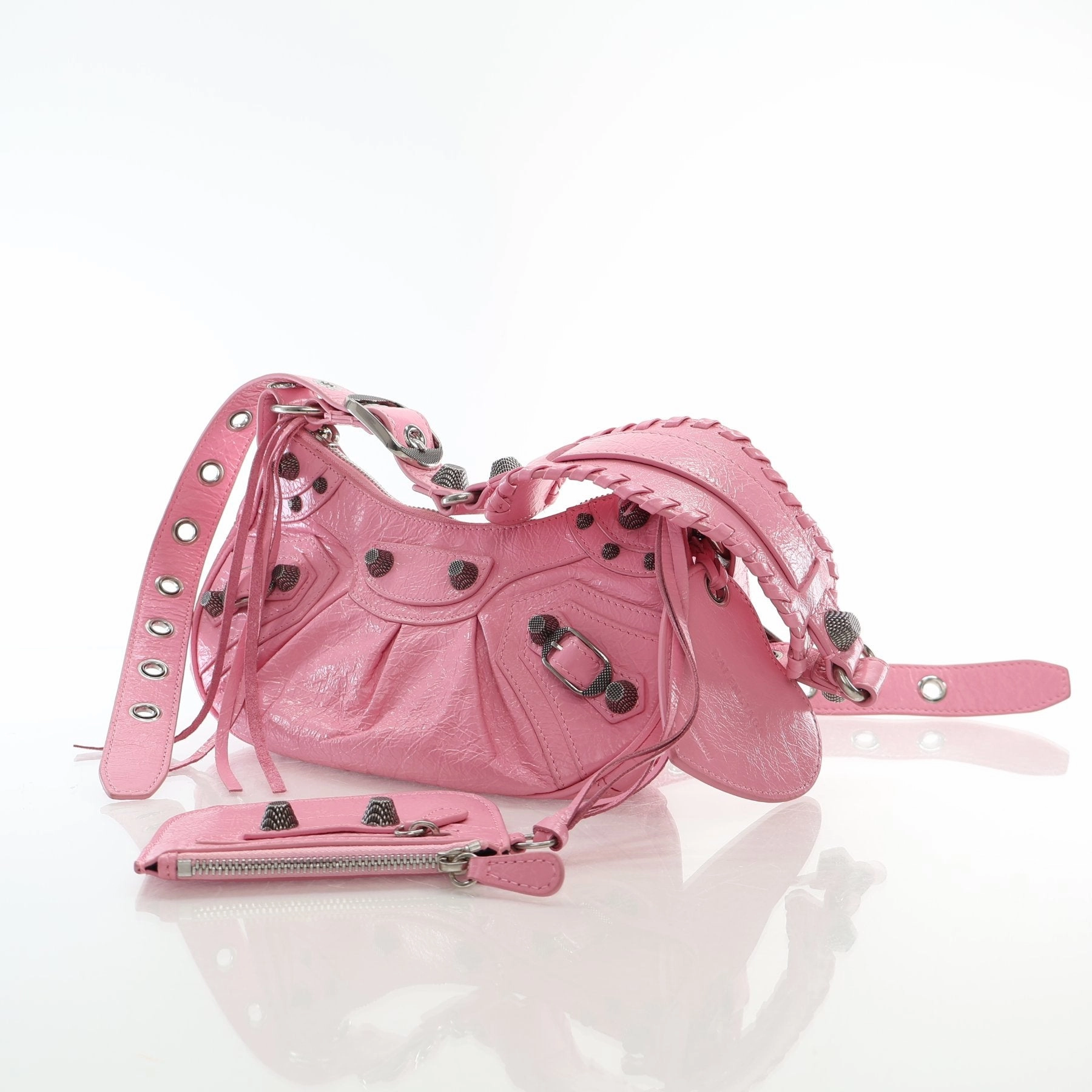 Balenciaga Le Cagole XS Pink Leather Shoulder Bag