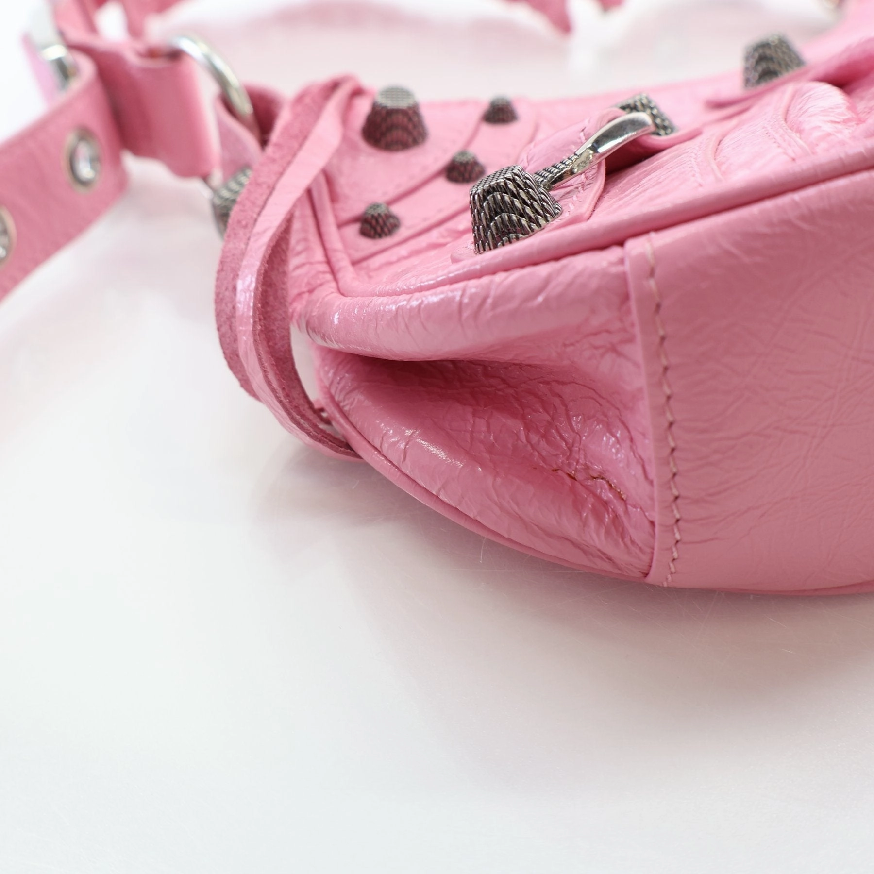 Balenciaga Le Cagole XS Pink Leather Shoulder Bag