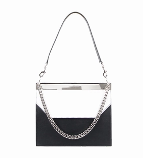 Bar Shoulder Bag, Black/Silver