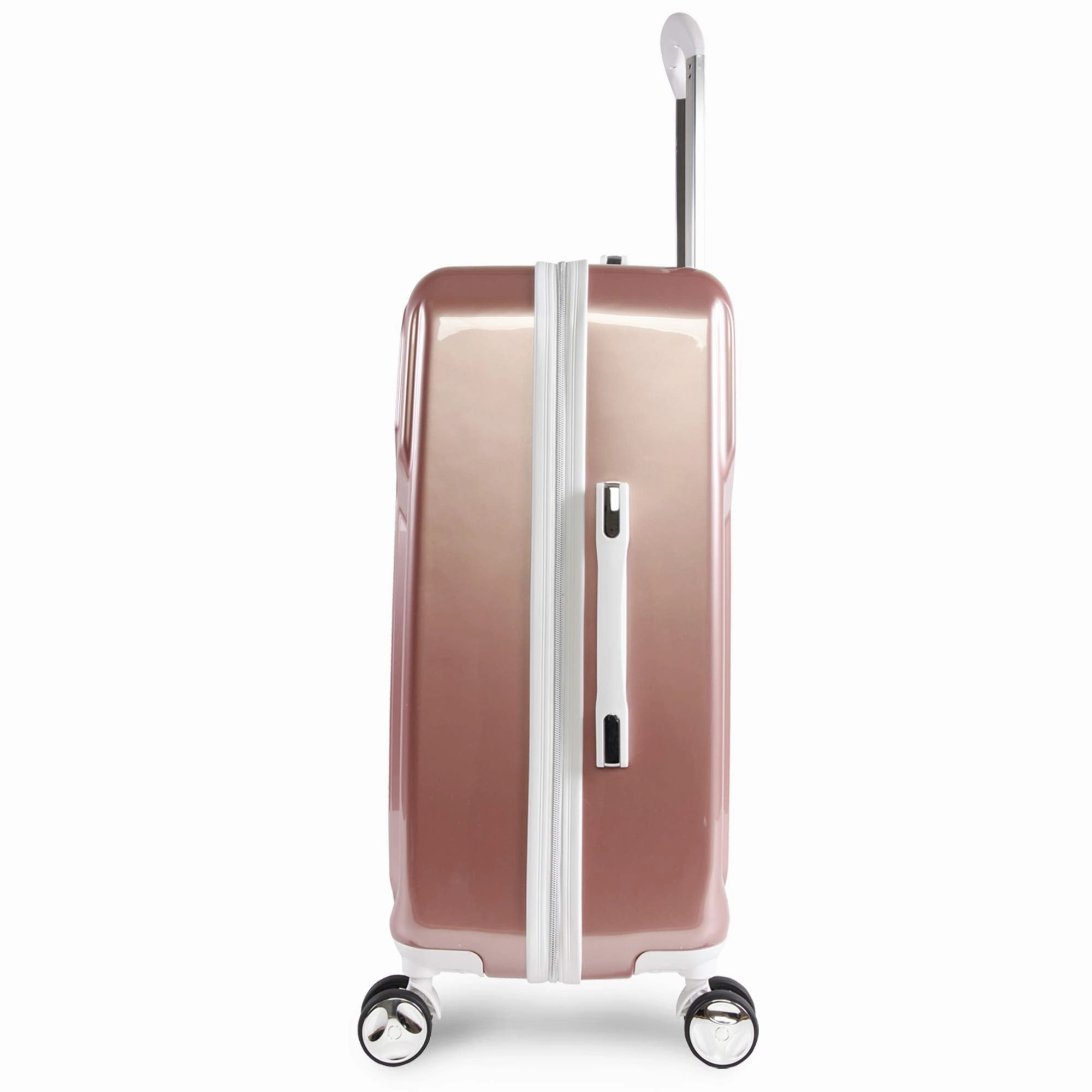 BEBE Women's Stella 21" Hardside Carry-on Spinner Luggage, Rose Gold