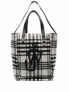 Belt Plaid-Check Virgin-Wool Tote Bag