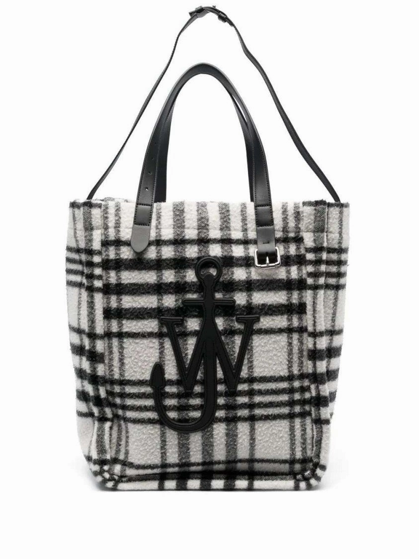 Belt Plaid-Check Virgin-Wool Tote Bag