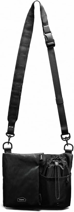 bitplay-2L Sacoche Black Series with Fidlock magnetic buckle(Fidlock Magnetic Buckle, Versatile Crossbody/Side Bag, Slim Travel Pouch for Passport & Bottle Carrier)