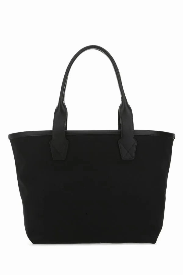 Black canvas shopping bag