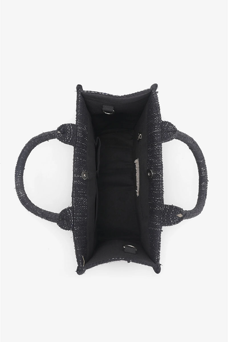 Black Luxe Embellished Tote