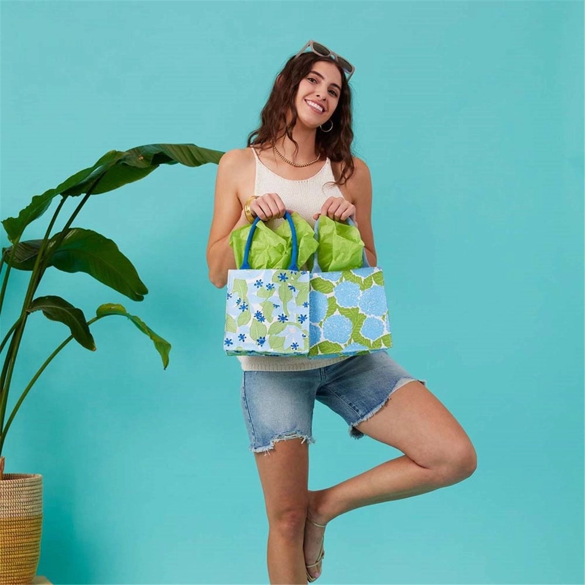 Blue Hydrangea Reusable Itsy Bitsy Gift Bag