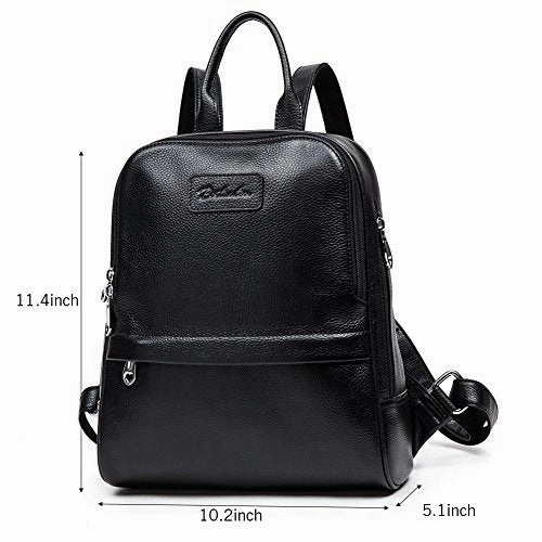 Bostanten Women Leather Backpack Purse Satchel Shoulder School Bags For College Black Small