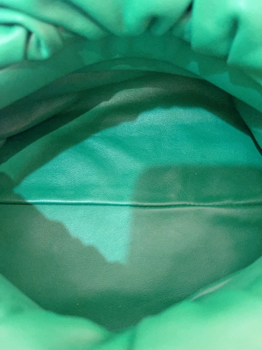 Bottega Veneta Big Chain Pouch Green Leather Shoulder Bag