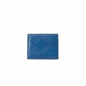 Bottega Veneta Blue Intrecciato Credit Card Case