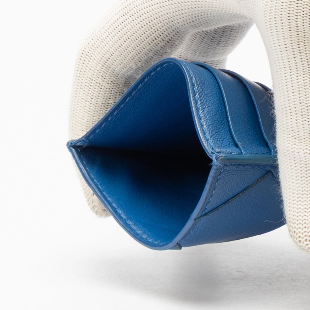 Bottega Veneta Blue Intrecciato Credit Card Case