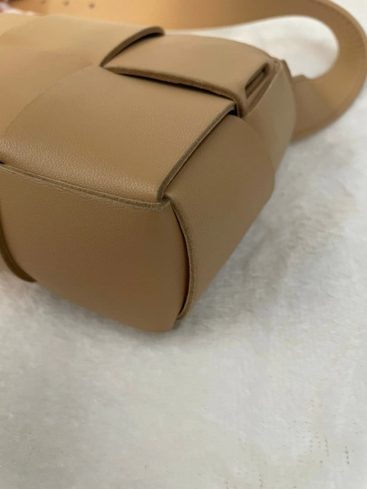 Bottega Veneta Cassette Shoulder Bag Beige Leather