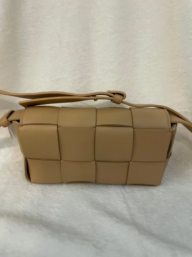 Bottega Veneta Cassette Shoulder Bag Beige Leather