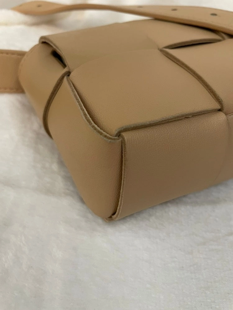 Bottega Veneta Cassette Shoulder Bag Beige Leather