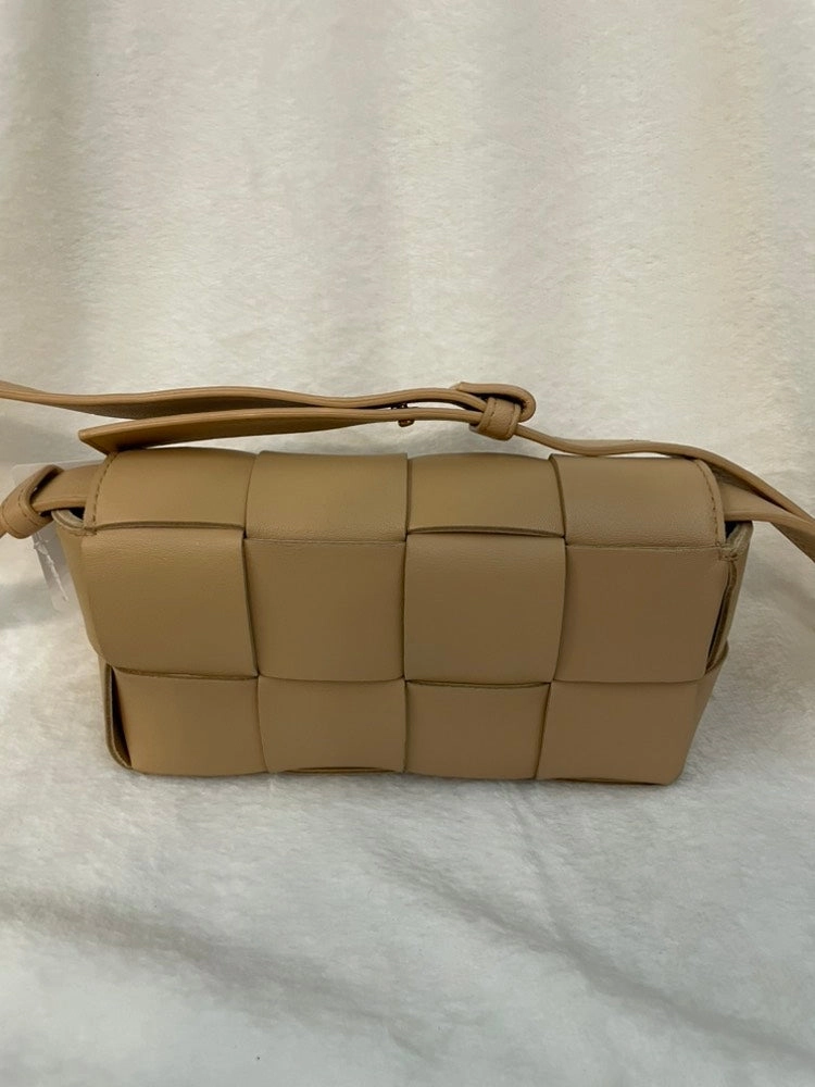 Bottega Veneta Cassette Shoulder Bag Beige Leather
