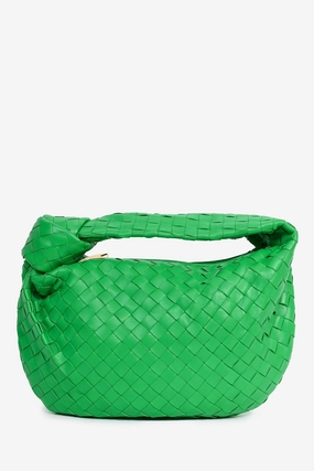 Bottega Veneta Green Intrecciato Leather Teen Jodie Shoulder Bag