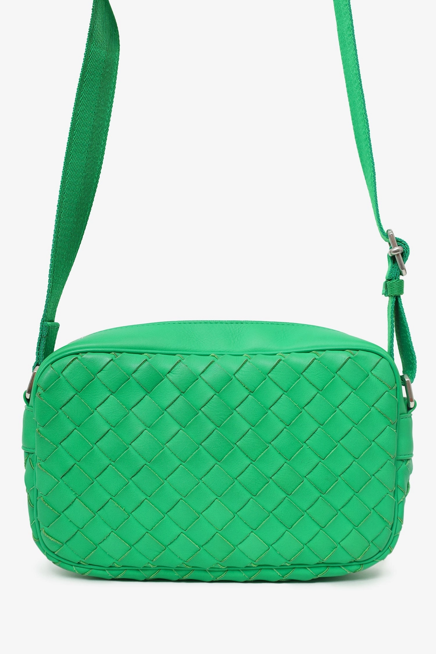 Bottega Veneta Green Small Intrecciato Camera Bag