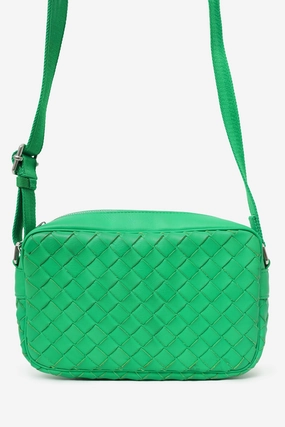 Bottega Veneta Green Small Intrecciato Camera Bag