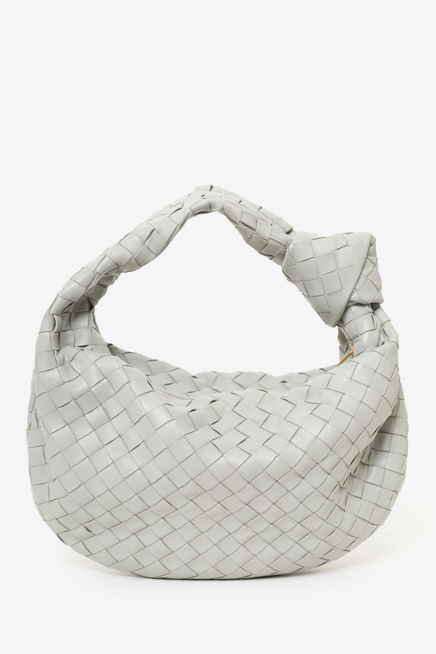 Bottega Veneta Grey Intrecciato Leather Teen Jodie Shoulder Bag