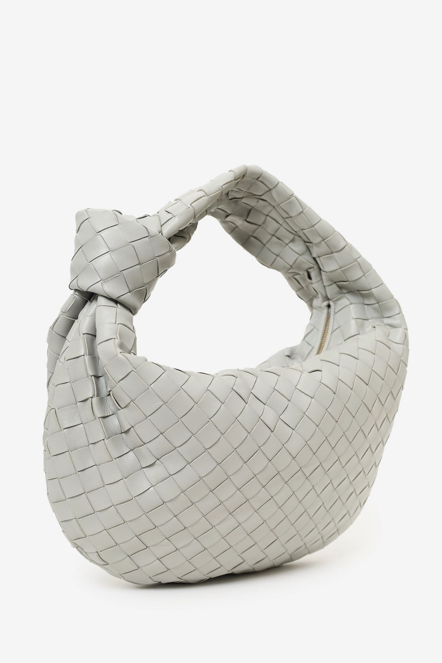 Bottega Veneta Grey Intrecciato Leather Teen Jodie Shoulder Bag