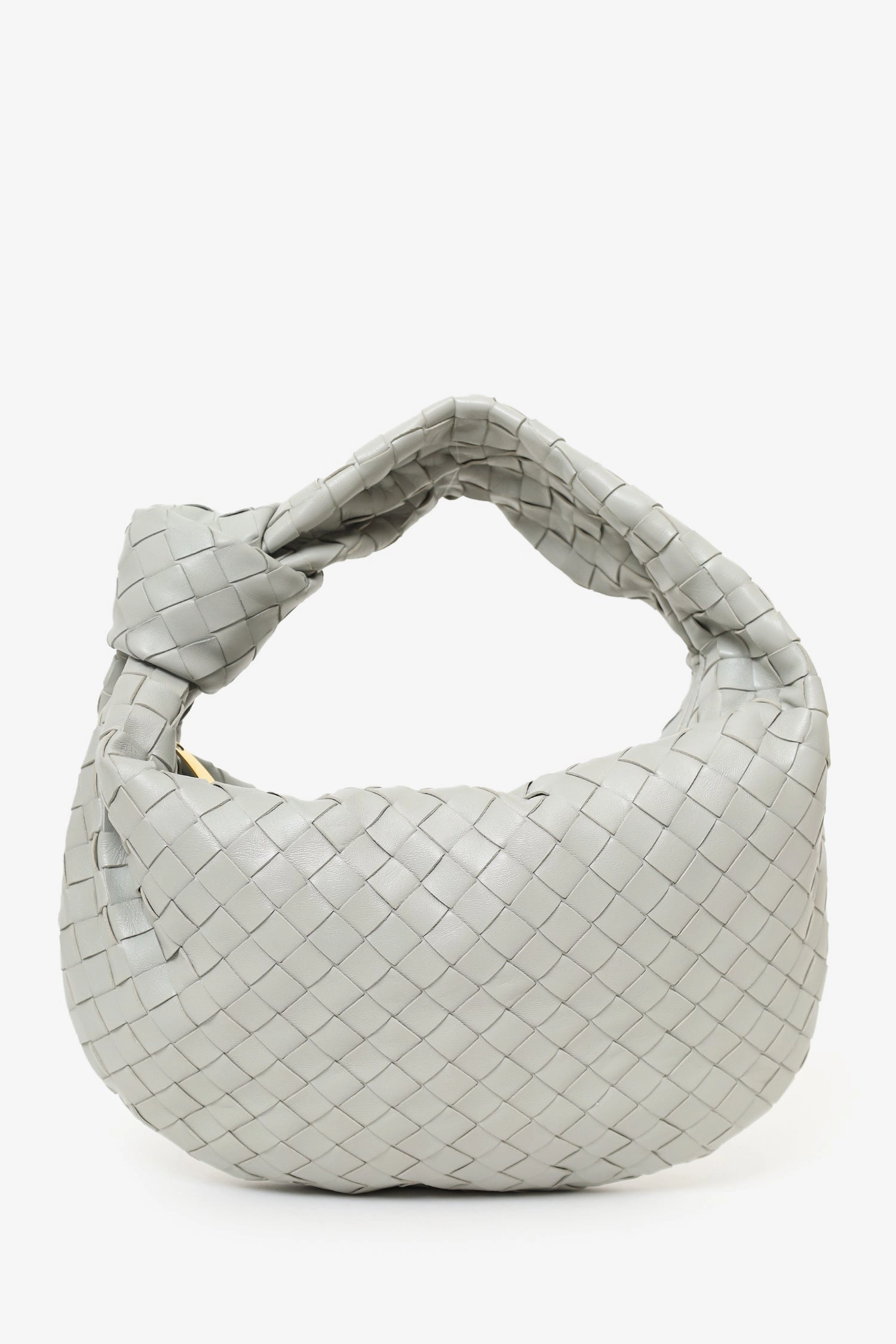 Bottega Veneta Grey Intrecciato Leather Teen Jodie Shoulder Bag