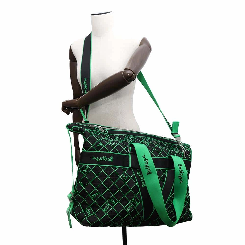 Bottega Veneta Light webbing INTRECCIATO 2way Shoulder Black/Parakeet679970 Polyamide