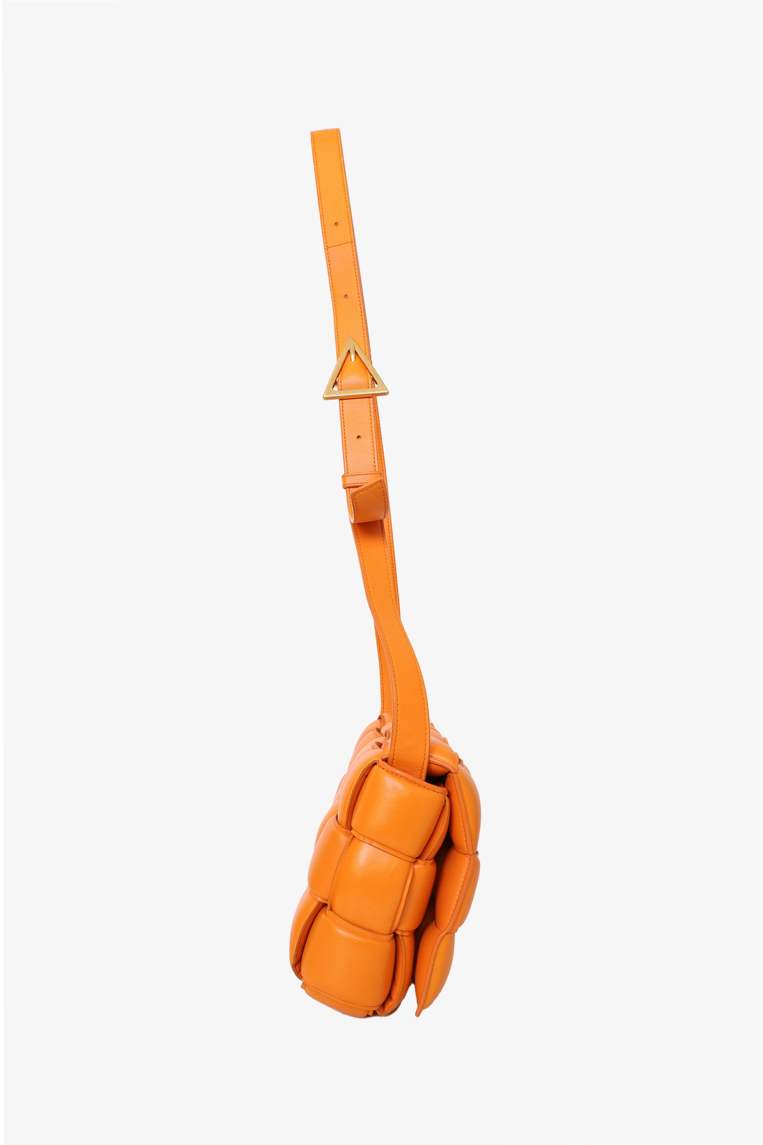 Bottega Veneta Orange Leather "Padded Cassette" Shoulder Bag