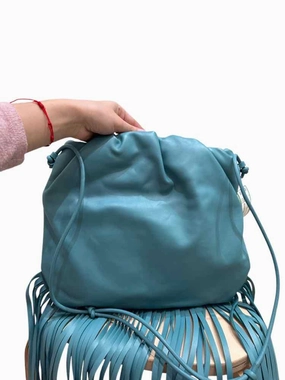 Bottega Veneta Vitello Nappato Aqua Handbag