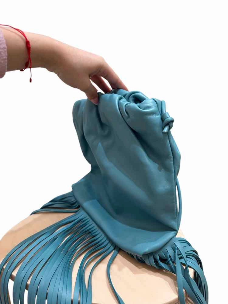 Bottega Veneta Vitello Nappato Aqua Handbag