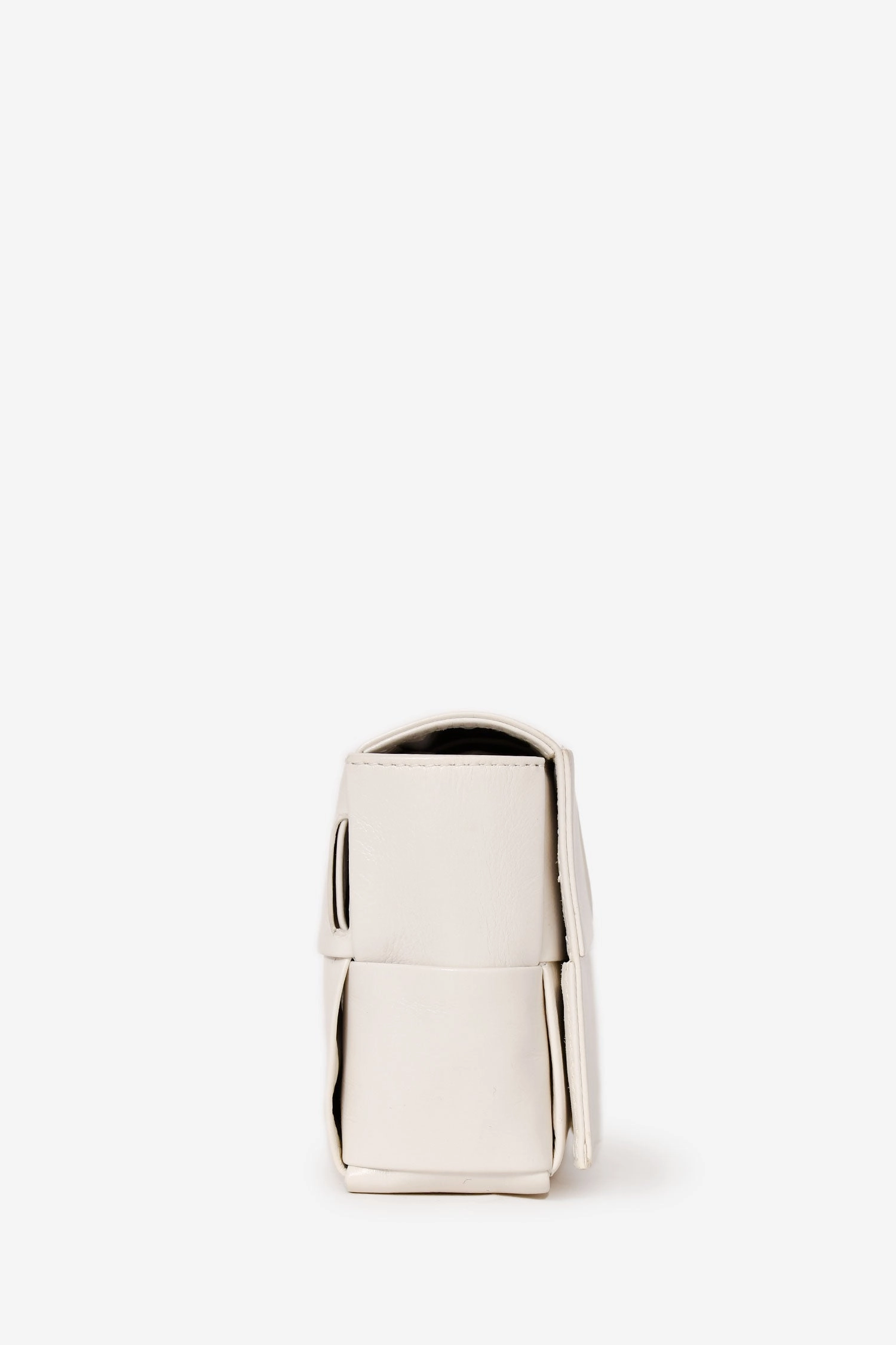 Bottega Veneta White Leather Intrecciato Small Cassette Belt Bag