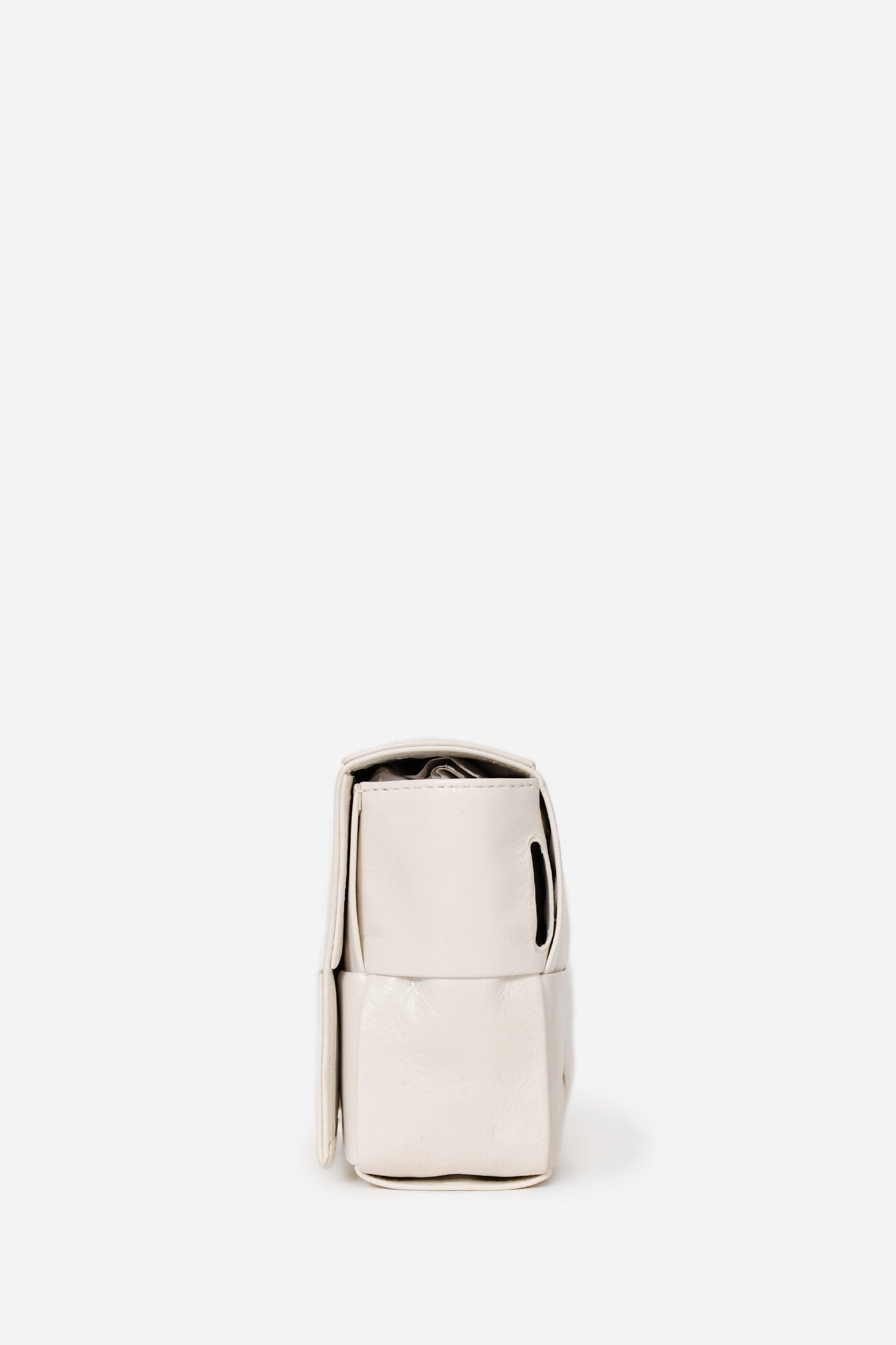 Bottega Veneta White Leather Intrecciato Small Cassette Belt Bag