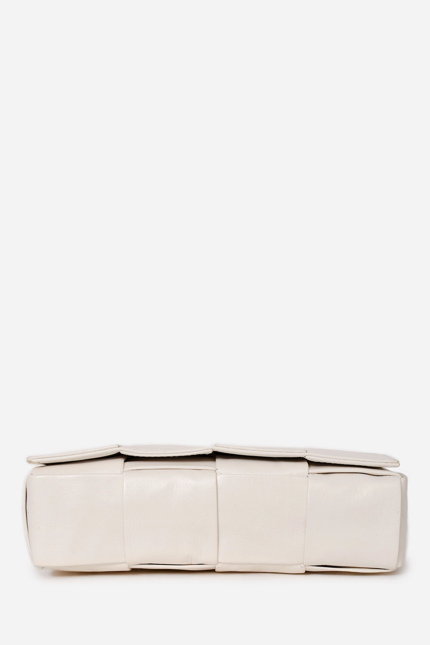 Bottega Veneta White Leather Intrecciato Small Cassette Belt Bag