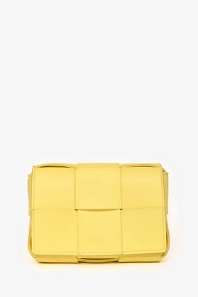 Bottega Veneta Yellow Intrecciato Candy Cassette Crossbody