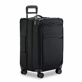 Briggs & Riley Baseline-Softside CX Expandable Medium Checked Spinner Trunk, Black, 25-Inch