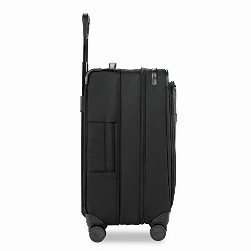 Briggs & Riley Baseline-Softside CX Expandable Medium Checked Spinner Trunk, Black, 25-Inch