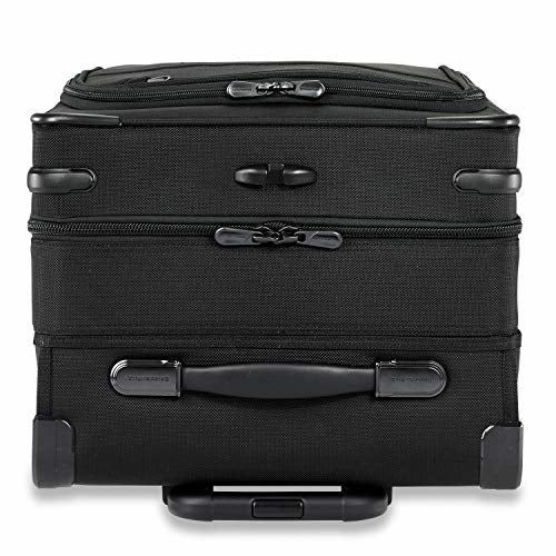 Briggs & Riley Baseline-Softside CX Expandable Medium Checked Spinner Trunk, Black, 25-Inch