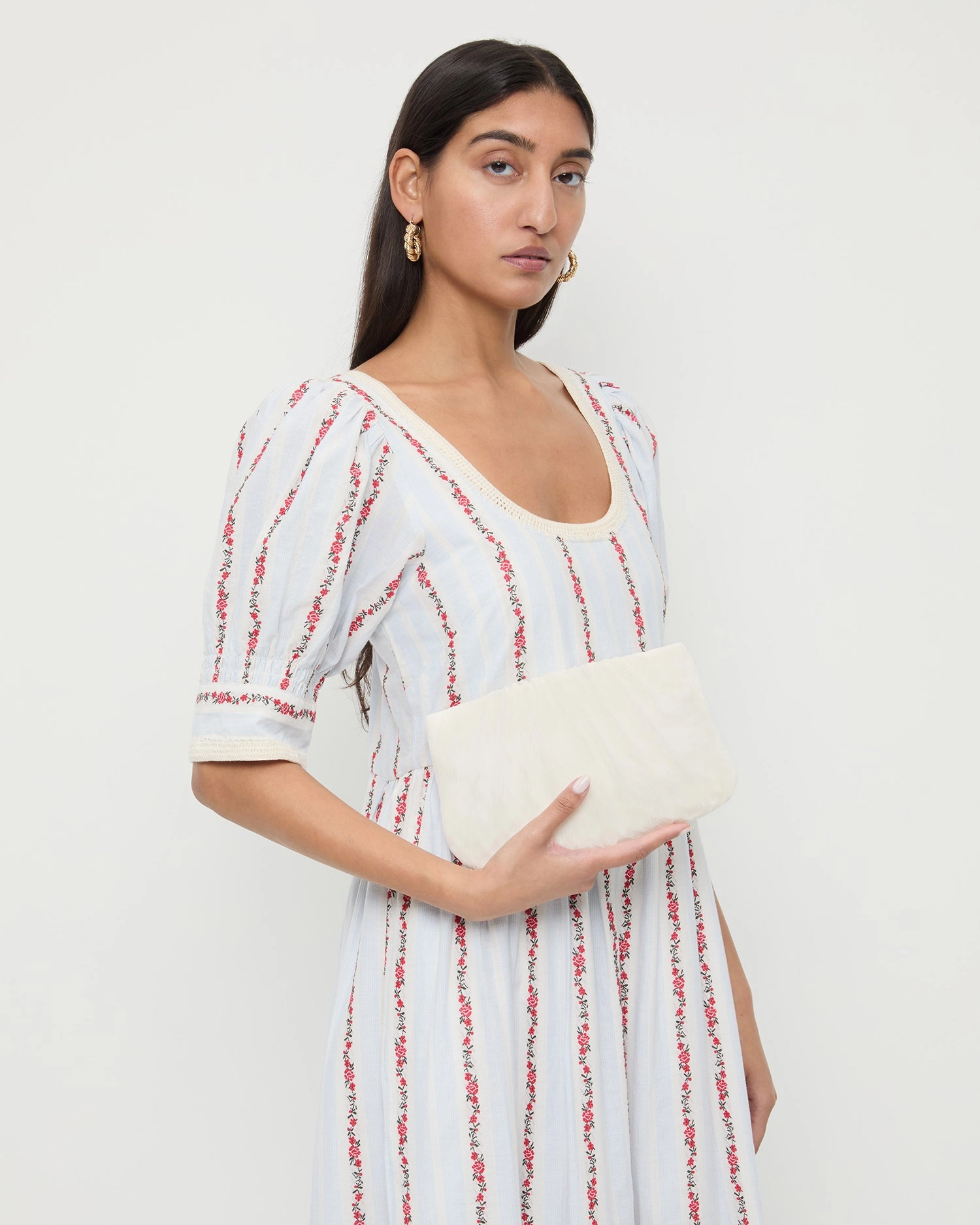 Brit Pearl Flat Pleated Clutch