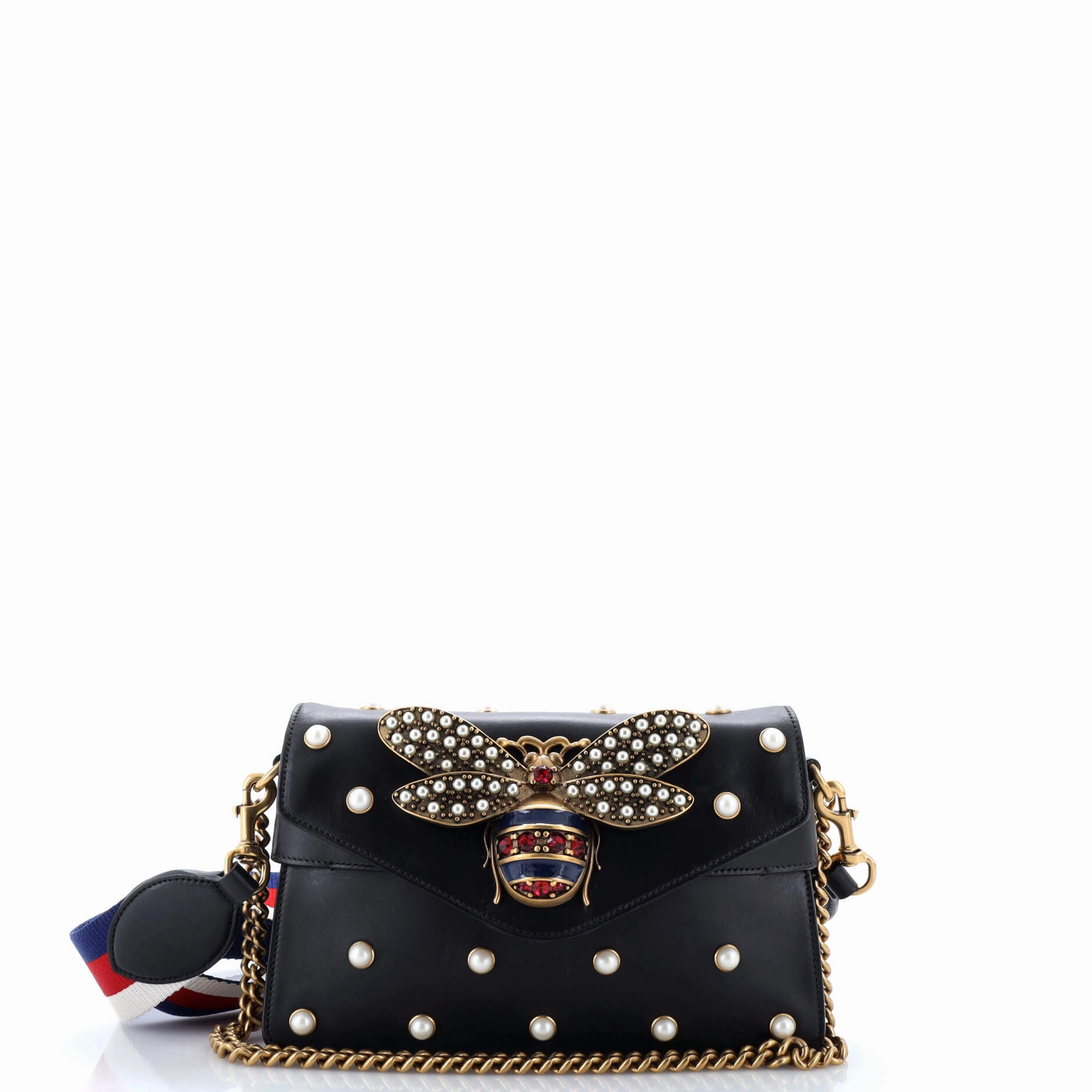 Broadway Pearly Bee Shoulder Bag Embellished Leather Mini